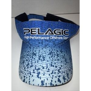 Pelagic Offshore Inshore Blue Fishing Visor Hat Adjustable Embroidered Logo
